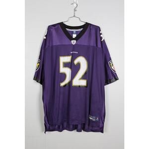 2010's Reebok NFL Equipment Ravens Lewis #52 Football Jersey